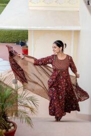 Gracefully Printed. Elegantly Worn. – Premium Rayon Suit with Chanderi Dupatta - Image 2