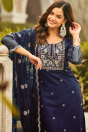 Elegant Embroidered Kurti Set in Premium Slub Reyon
