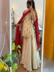 ✨ Elegant Ethnic Charm in Every Thread – Style Redefined! ✨A graceful Chinon ensemble featuring intricate embroidery and sequence work. Paired with a soft Plazo and a Bandhani print dupatta, it offers elegance, comfort, and festive flair. Sizes from XS to 2XL available. Perfect for all occasions! - Image 6